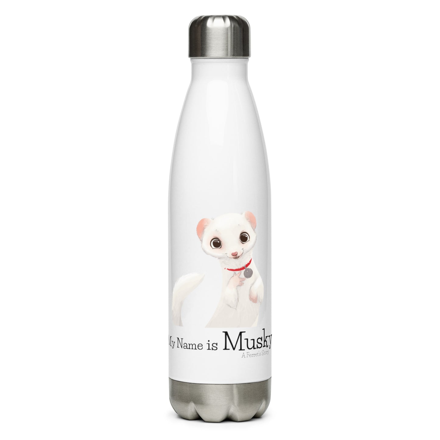"My Name is Musky! A Ferret's Story" Stainless Steel Wawa Bottle!