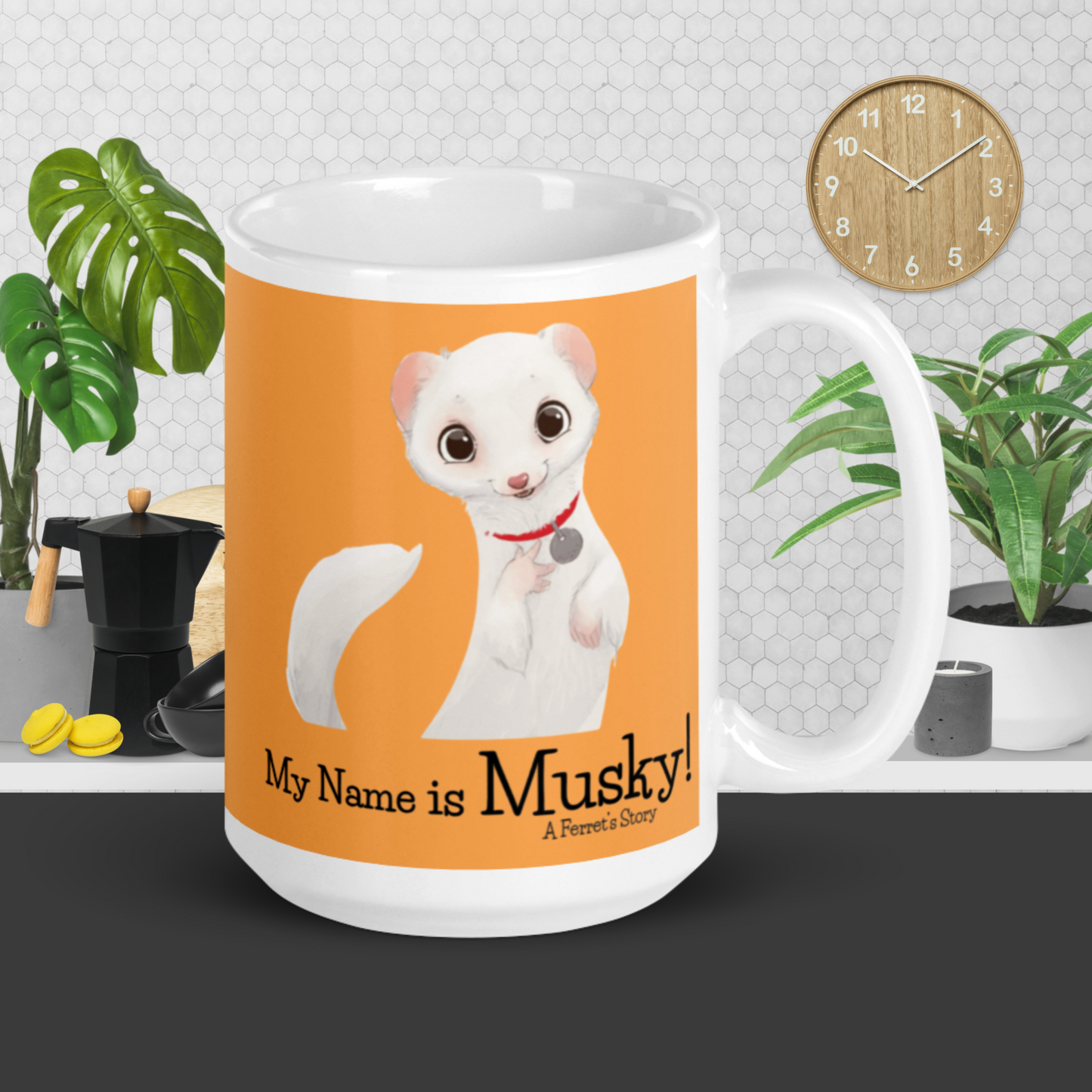 "My Name is Musky! A Ferret's Story" Outrageous Orange Mug!