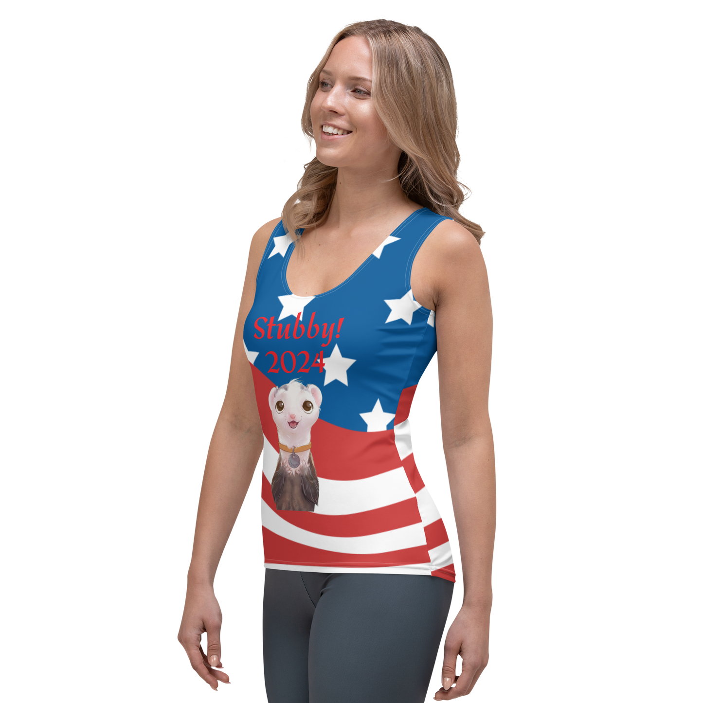 "My Name is Musky!' Stubby For President Ladies Tank Top!